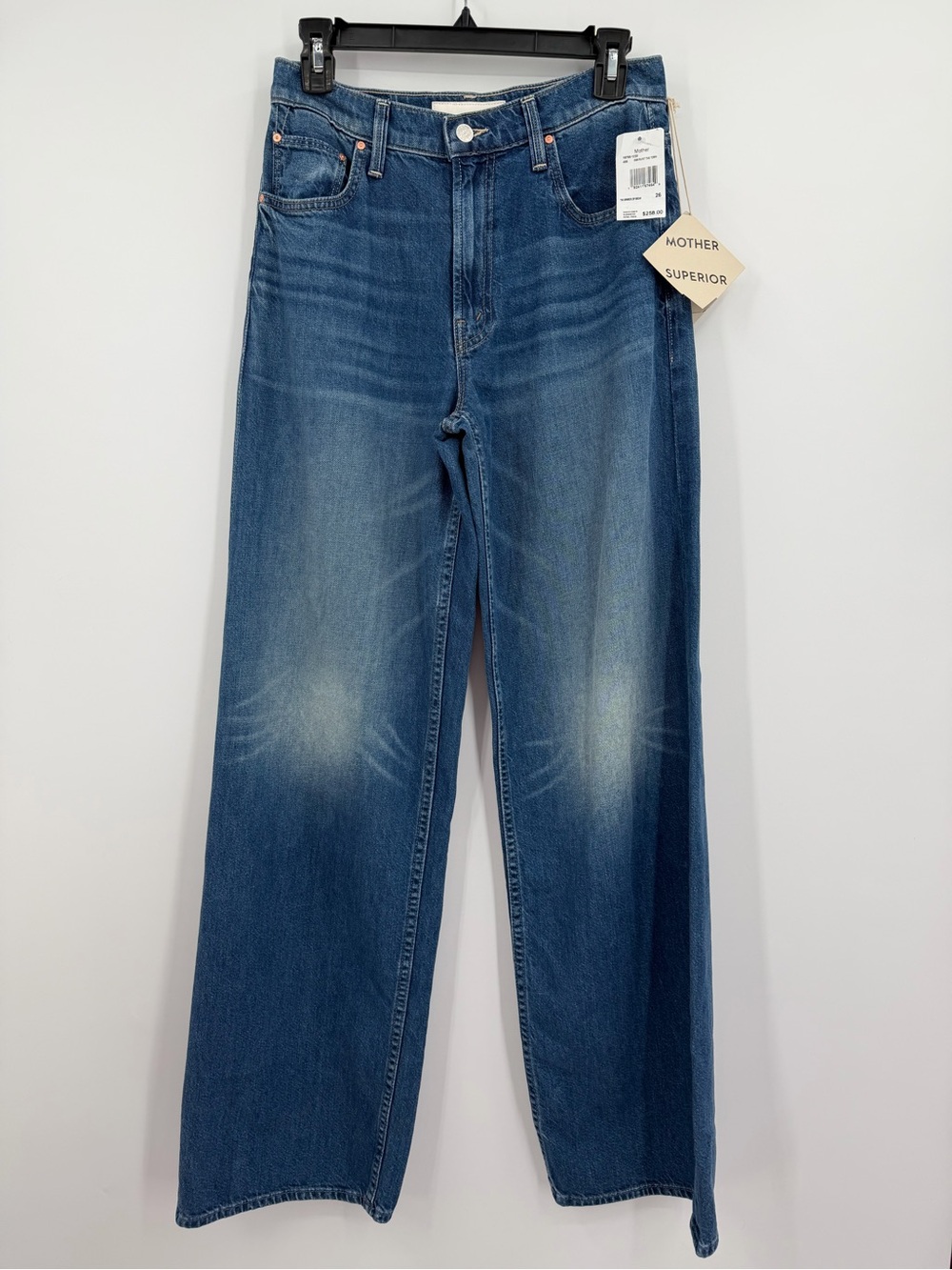 MOTHER The Spinner Zip Sneak Jeans 26 NWT Paint The Town Wide Leg $258